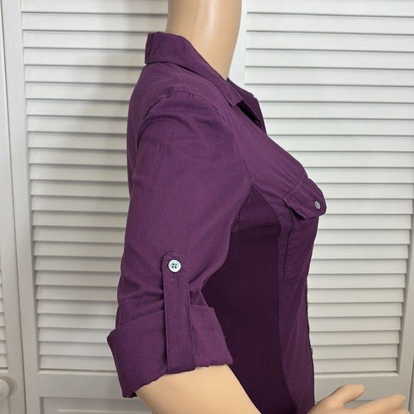 NWT James Perse Three-Quarter Sleeve Button-Up Shirt Small - Picture 7 of 13